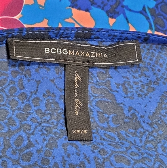 BCBGMAXAZRIA Kei Scarf Print Poncho top Slip on blouse Women Sz XS/S - Picture 8 of 12